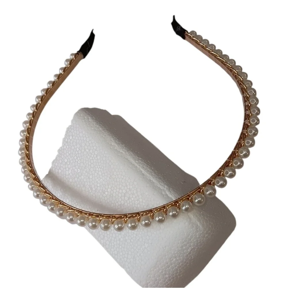 Elegant Pearl Beaded Headband - Chic Boho Bridal Fairy Wedding‎ Hair Accessory